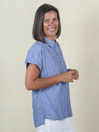 [TRIBAL] Cate Cap Sleeve Shirt