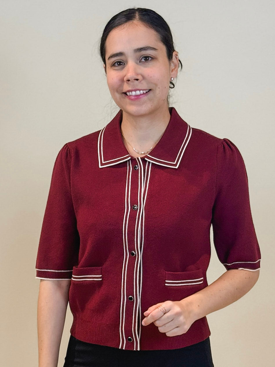 Kathy Short Sleeve Button Up Top