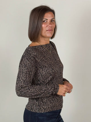 [Liverpool] Cherie Jewel Neck Shirred Knit Top