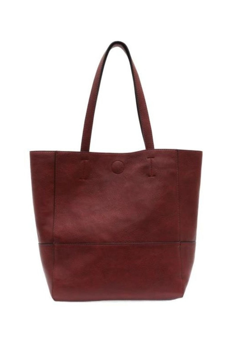 Faith Raw Edge Tote - Sangria