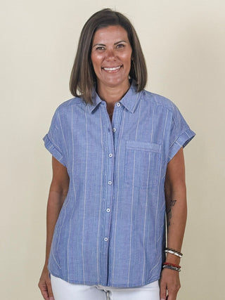[TRIBAL] Cate Cap Sleeve Shirt