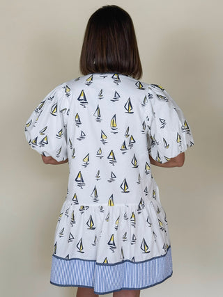Sally Sailboat Pattern Dress
