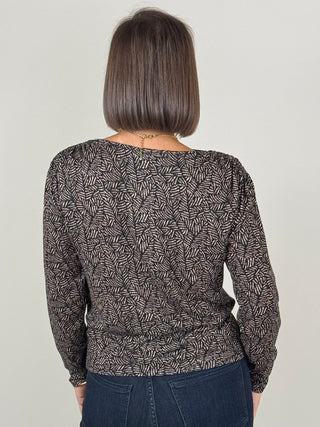 [Liverpool] Cherie Jewel Neck Shirred Knit Top