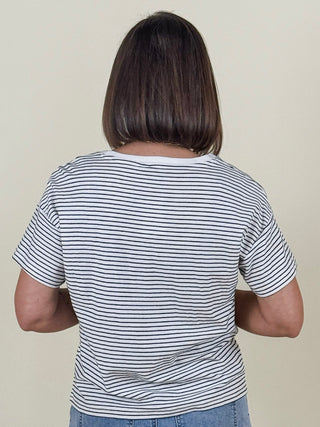 Sandy Embroidered Yarn Dye T-Shirt