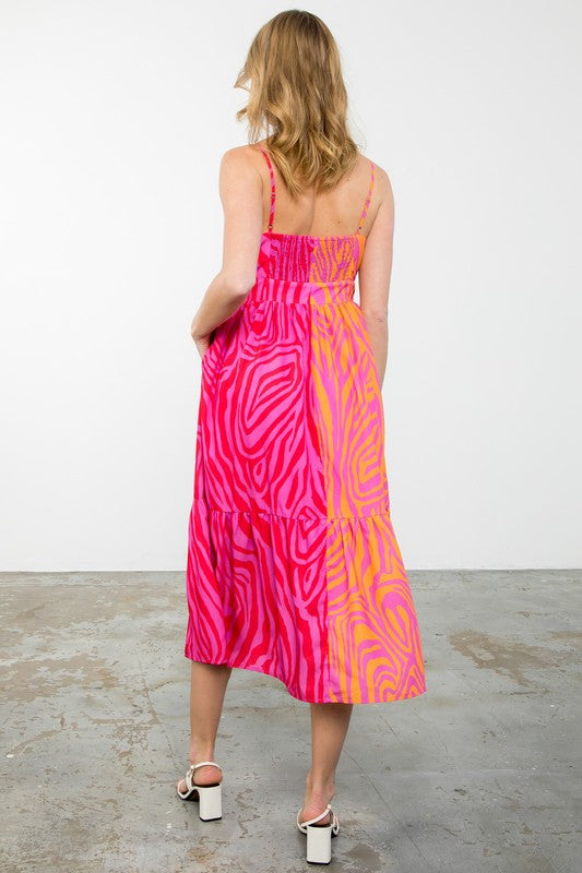 Zoe Colorblock Zebra Dress