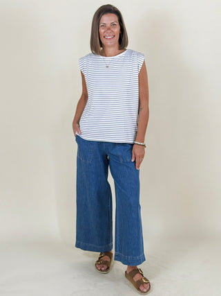 Tara Sleeveless Striped T-Shirt