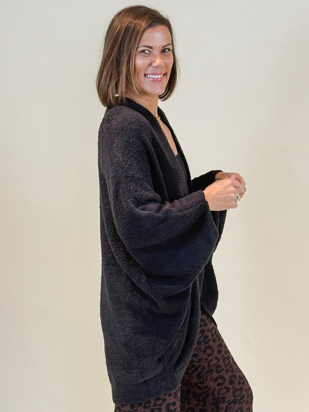 Camy Soft & Cozy Marshmallow Shrug - Black
