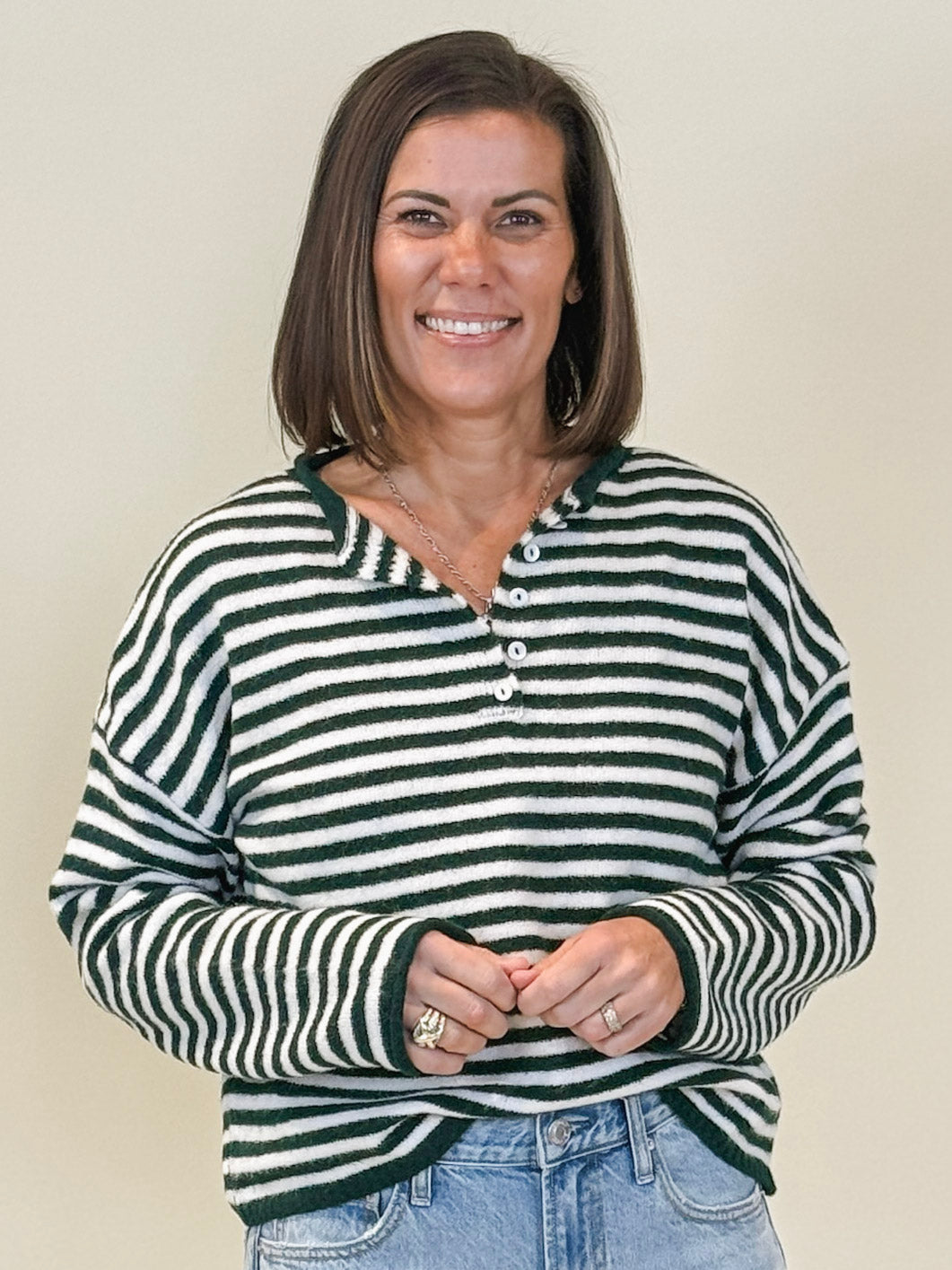 Piper Striped Henley Pullover