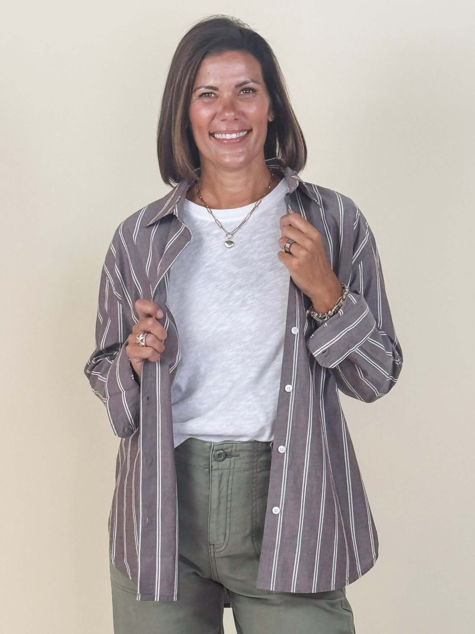 [Z Supply] Seaport Striped Poplin Shirt