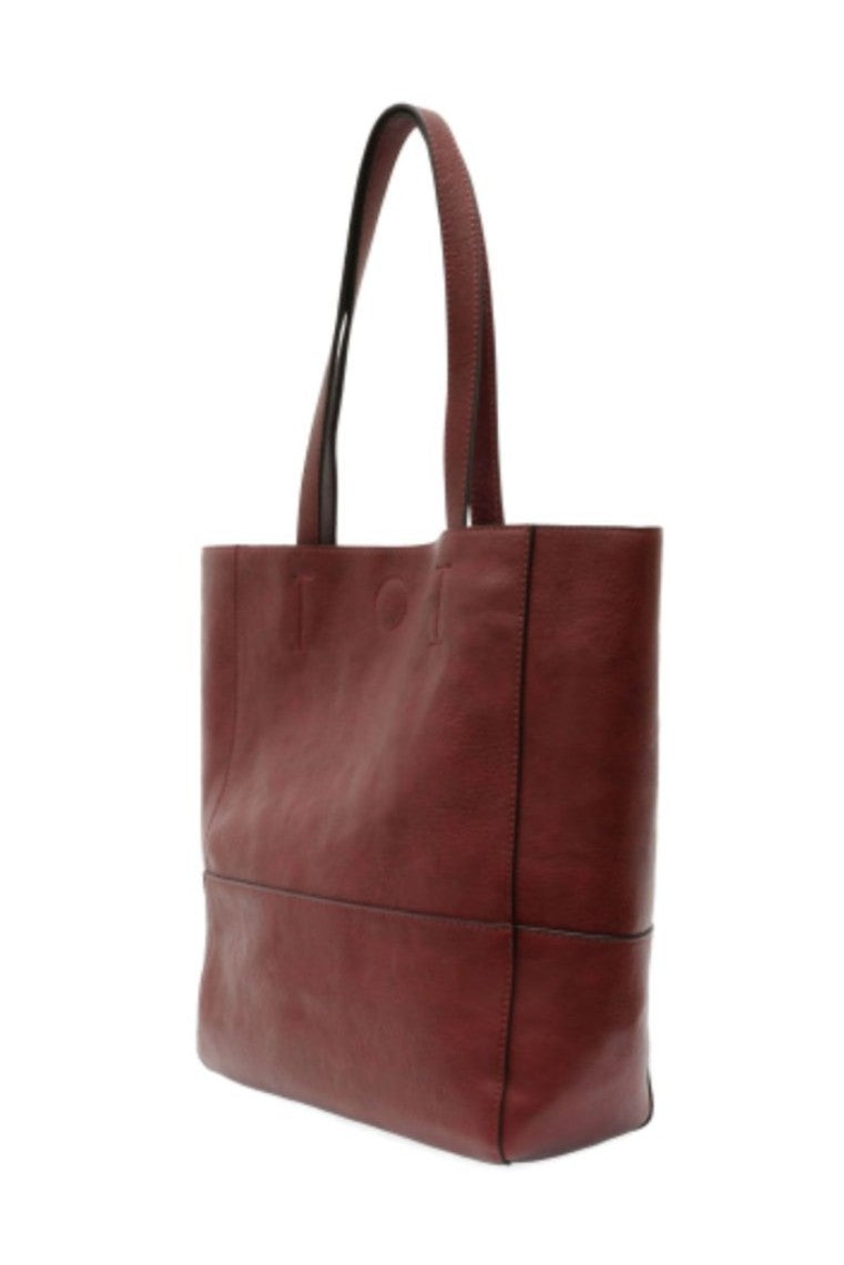 Faith Raw Edge Tote - Sangria
