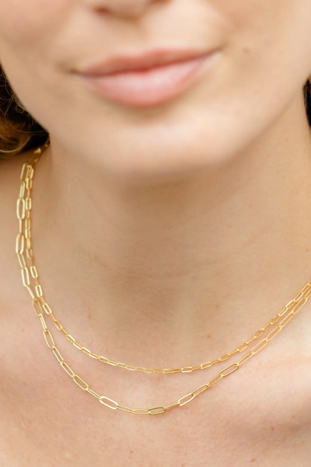 Double Layer Delicate Paperclip Necklace