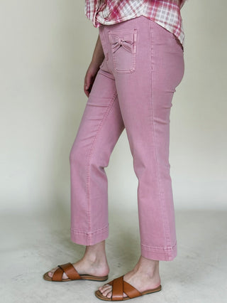 Bethie Bow Patch Pocket Twill Pants