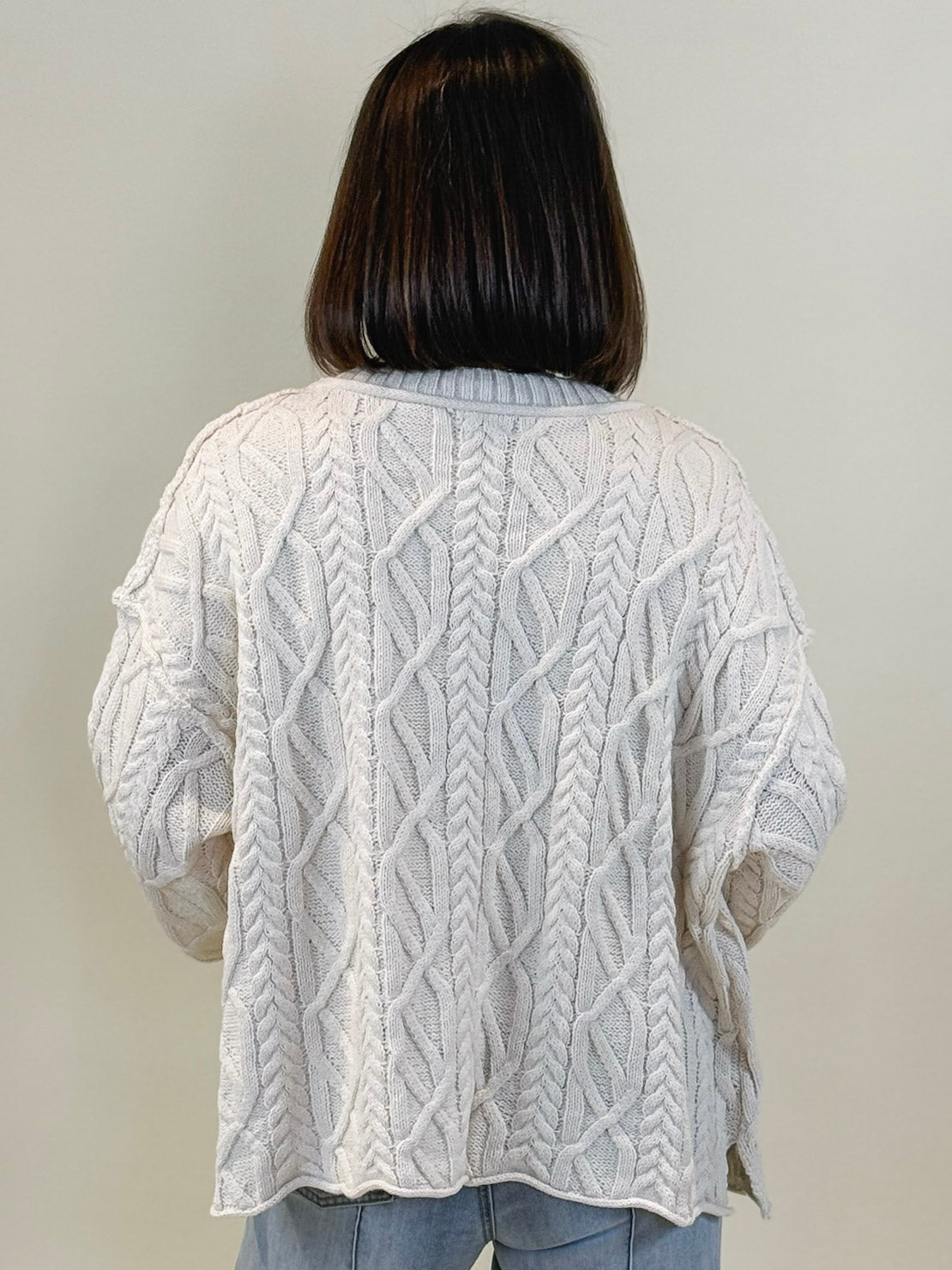 Allison Solid Pattern Open Cardigan