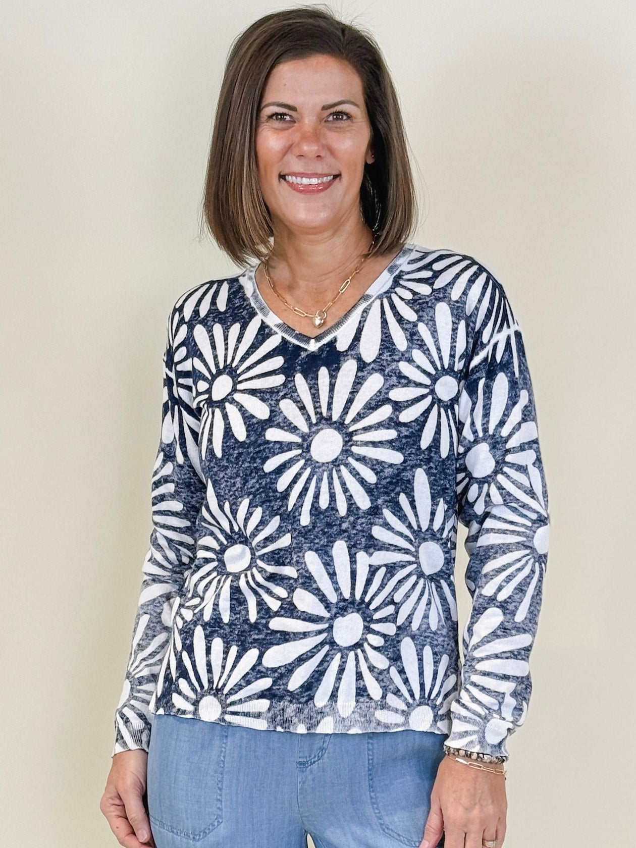 Amy Reversible V-Neck Sweater