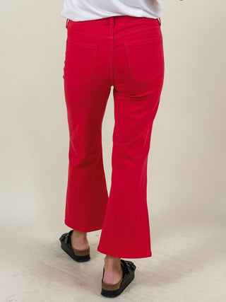 [Liverpool] Hannah Cropped Flare Jeans with Slit Hem, 25.5" Inseam