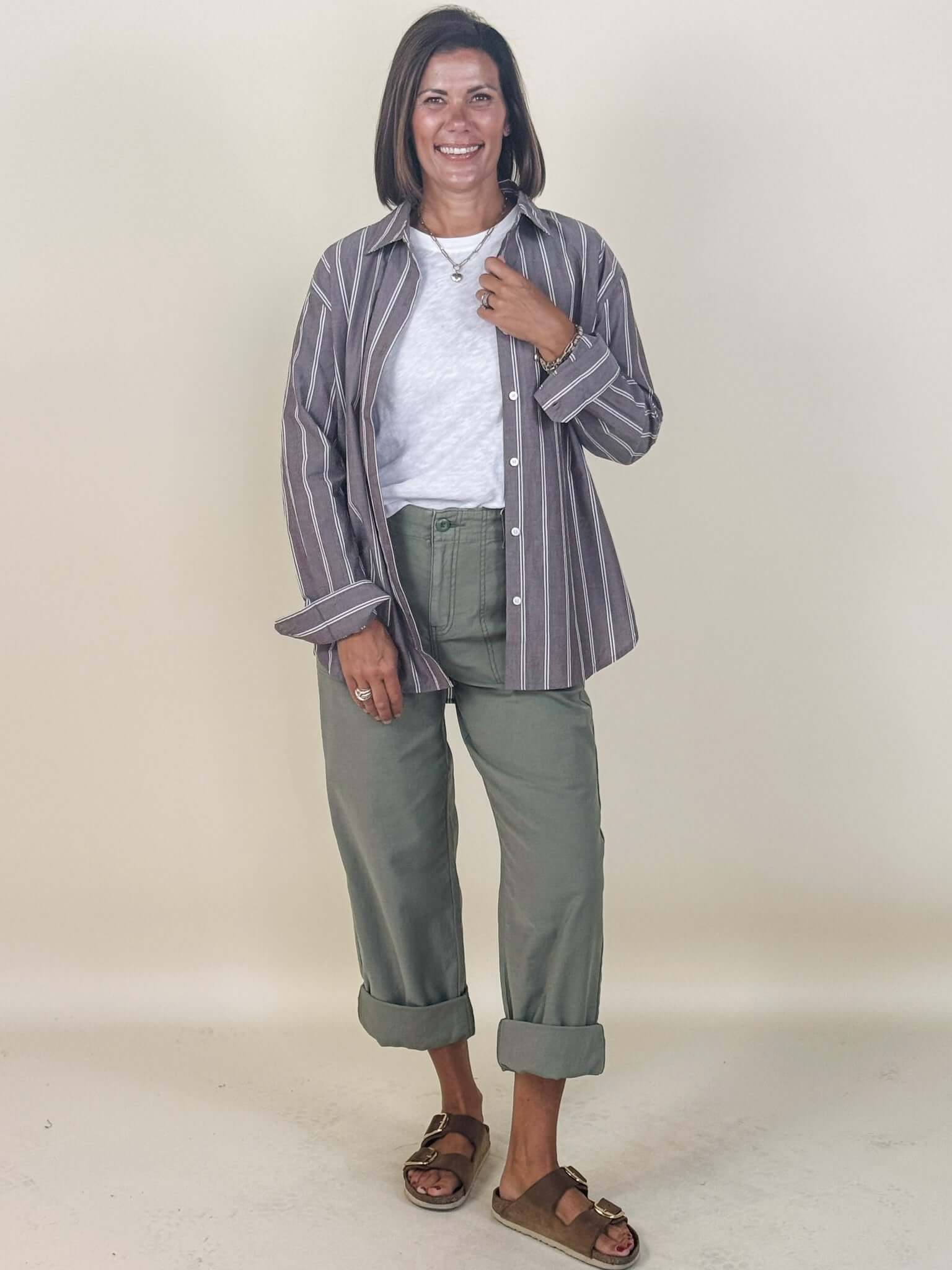 [Z Supply] Seaport Striped Poplin Shirt