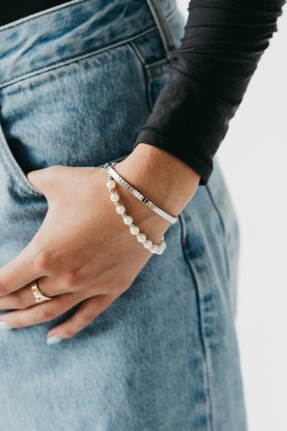 Daisy Bangle Bracelet - Silver