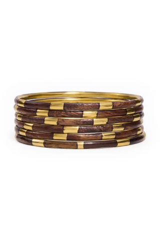 Katherine Bangle - Wood + Brass