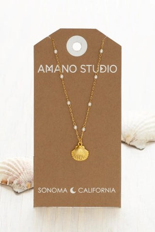 Scallop Shell & Pearl Necklace
