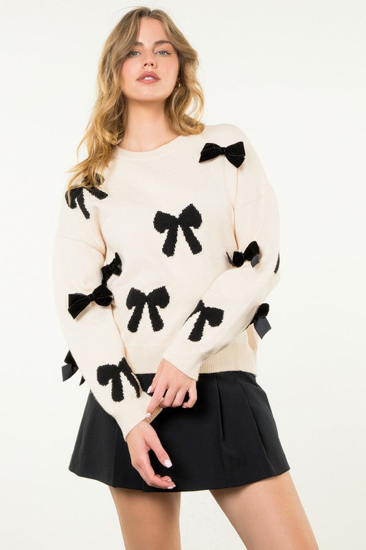 Zoe Bow Print Sweater