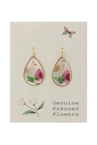 Cottage Floral Daisy Dried Flower Earrings