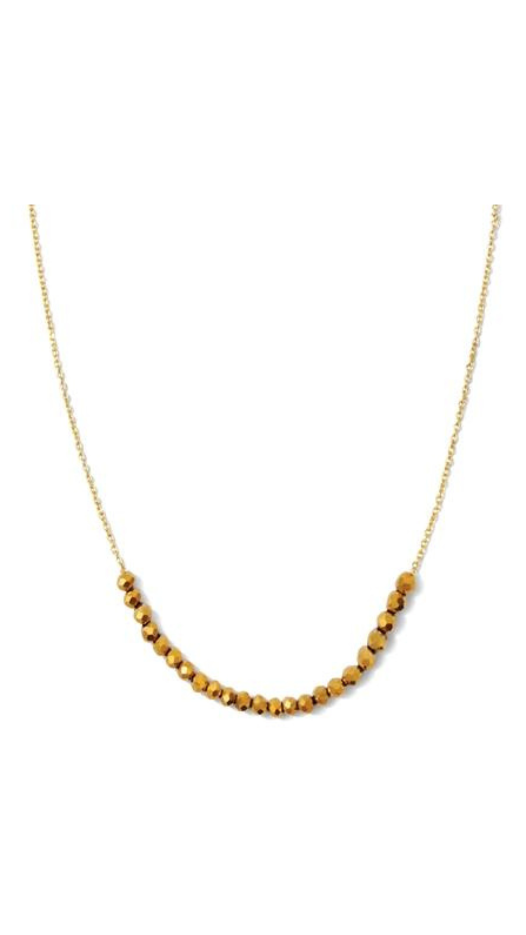 Delicate Crystal Accented Necklace - Bronze