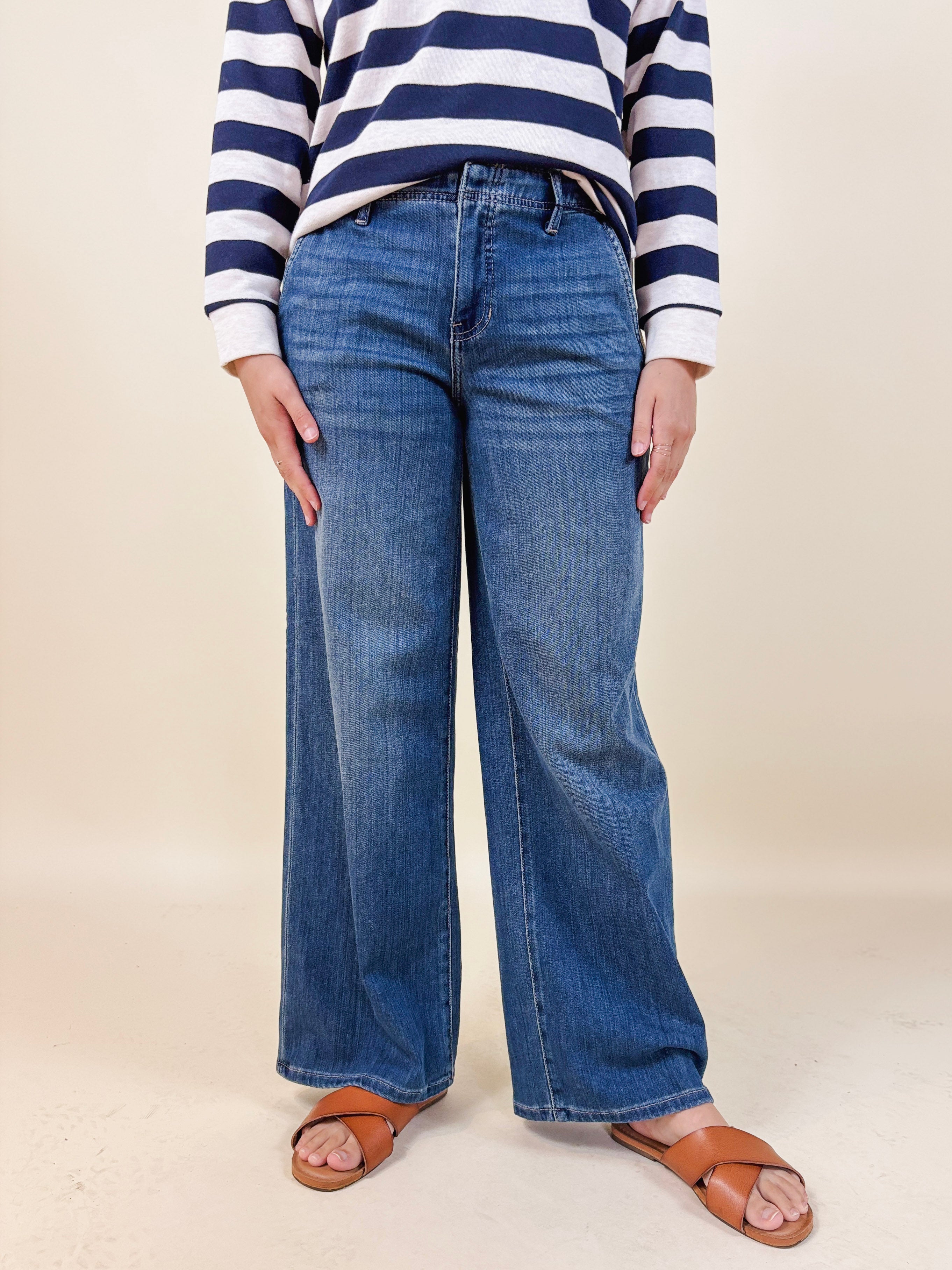 [Liverpool] Weekender Wide Leg Jeans, 30" Inseam