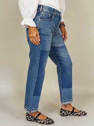 [Liverpool] Sloane Slouchy Girlfriend Cuffed Jeans, 27" Inseam