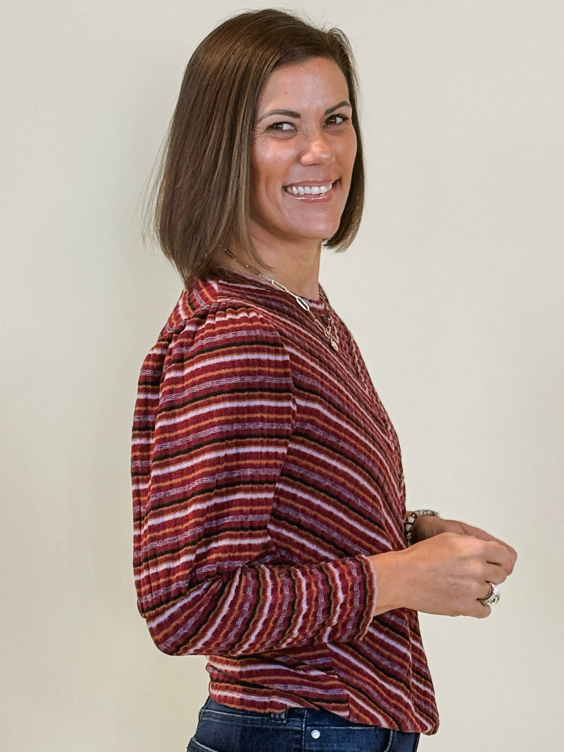 [Liverpool] Juliette 3/4 Sleeve Miter Knit Top