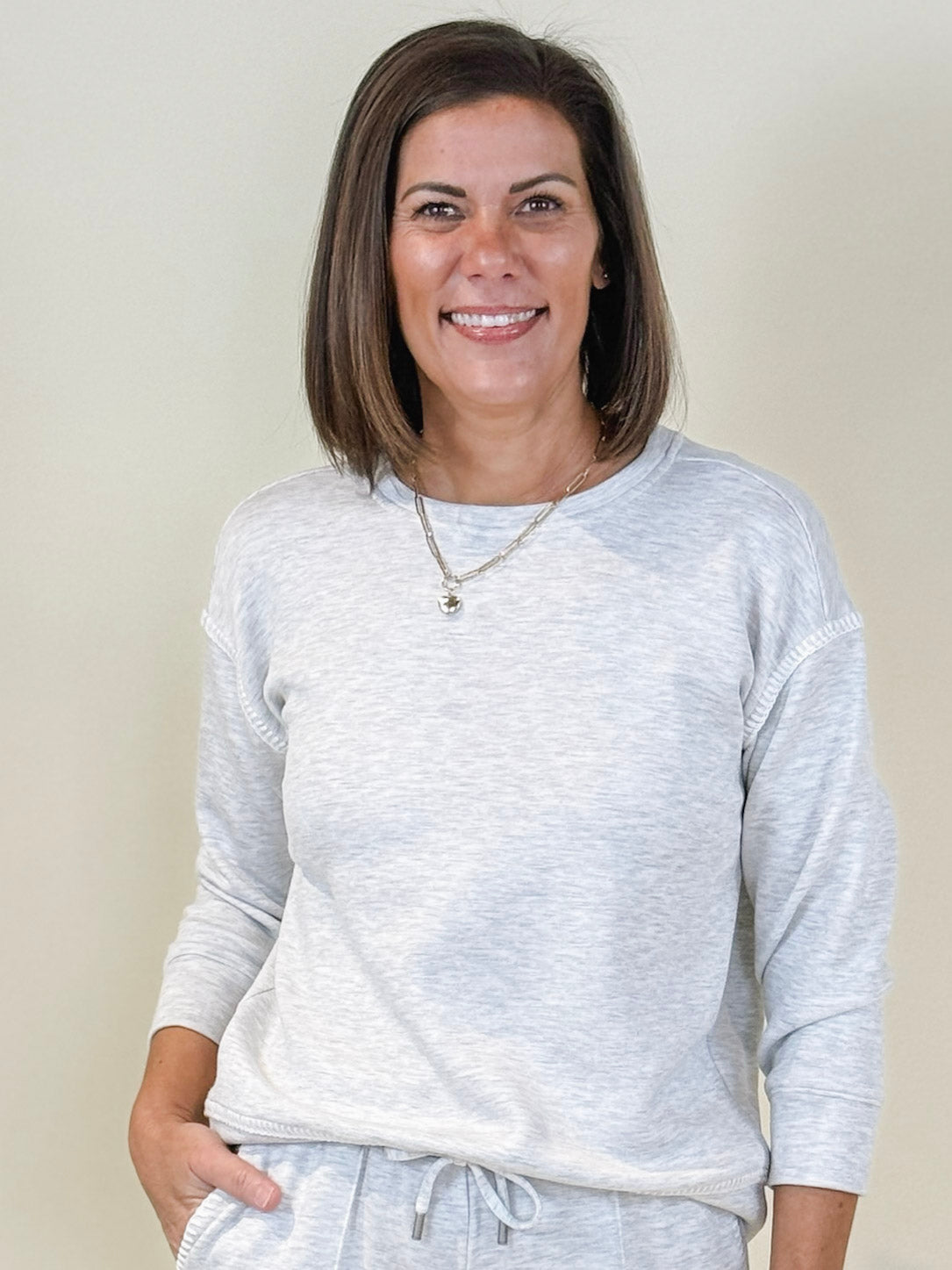 Sofia Soft Scuba 3/4 Sleeve Top