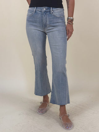 [Liverpool] Hannah Crop Flare Jeans with Cut Hem, 25.5" Inseam
