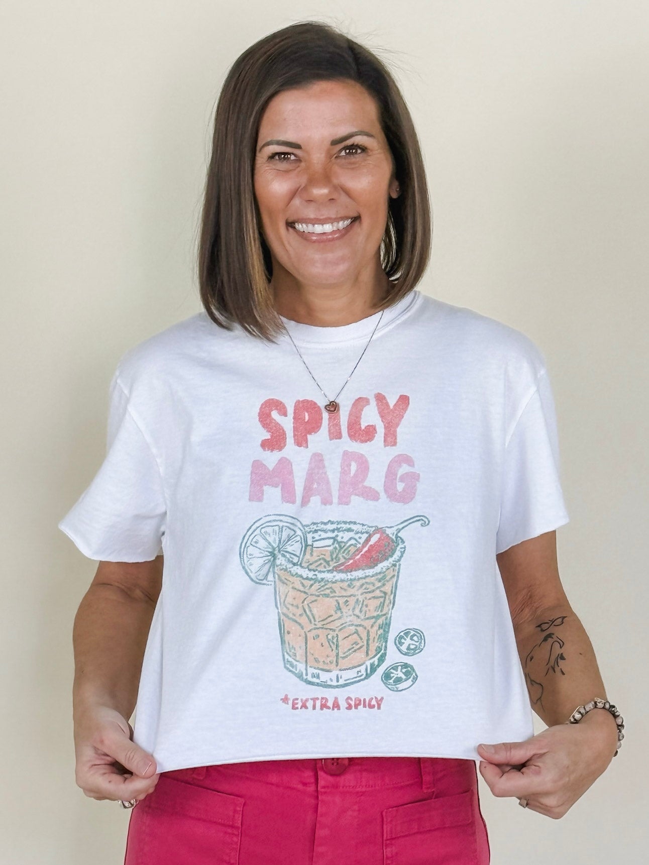 Spicy Marg Vintage Graphic Crop Top