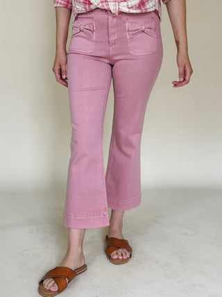 Bethie Bow Patch Pocket Twill Pants