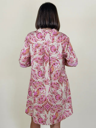 [TRIBAL] Willa Half Sleeve Button Front Dress