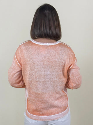 Carolyn Reverse Print 3/4 Sleeve Sweater