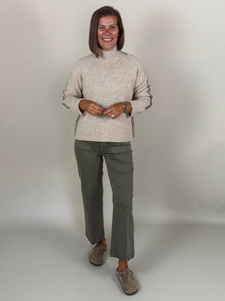 Brin Contrast Stitch Sweater