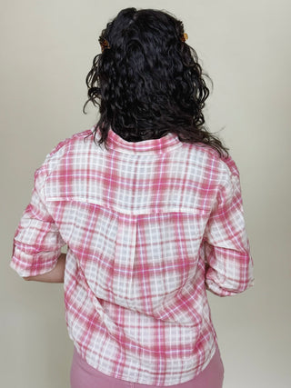 Layla Plaid Twist Front Top