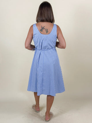 Rosalyn Striped Wrap Dress