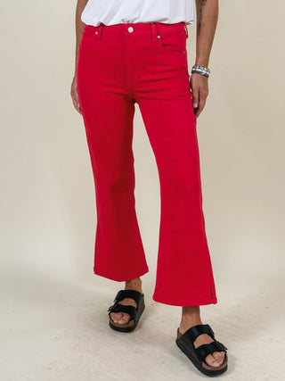 [Liverpool] Hannah Cropped Flare Jeans with Slit Hem, 25.5" Inseam