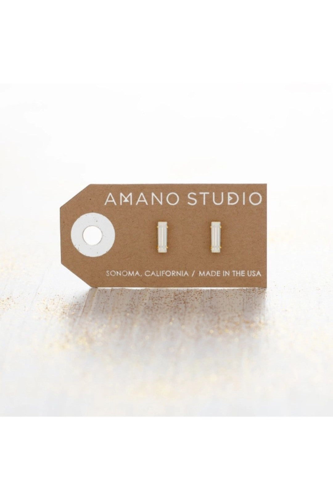 Baguette Stud Earrings - Opal Crystal