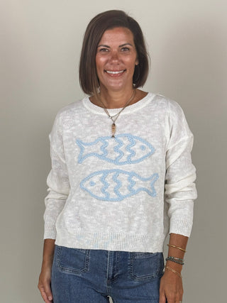 Double Fish Knit Pullover