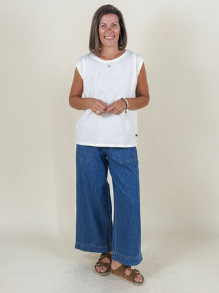 Tara Sleeveless Striped T-Shirt