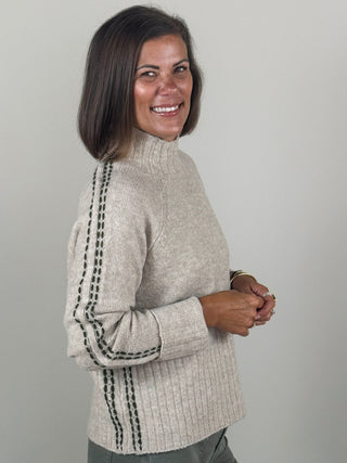 Brin Contrast Stitch Sweater