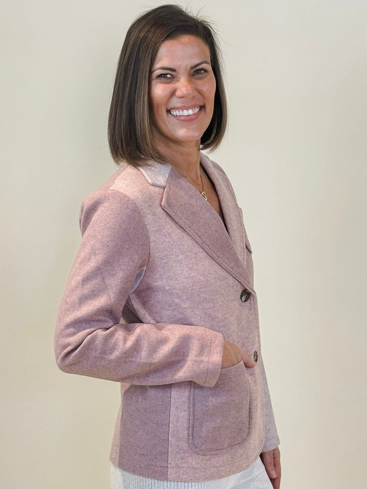 Rose Color Blocked Sport Coat