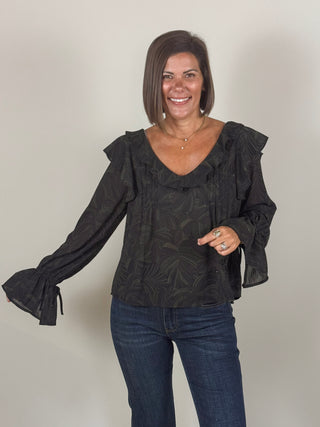 [Liverpool] Virgie V-Neck Ruffled Blouse