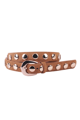 Suede Belt with Wide Studs