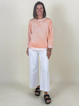 Carolyn Reverse Print 3/4 Sleeve Sweater