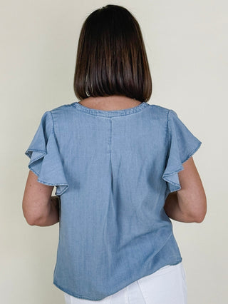 [Liverpool] Rae Flutter Sleeve Blouse