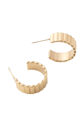 Dylan Ridged Gold Hoops