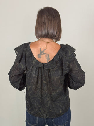 [Liverpool] Virgie V-Neck Ruffled Blouse